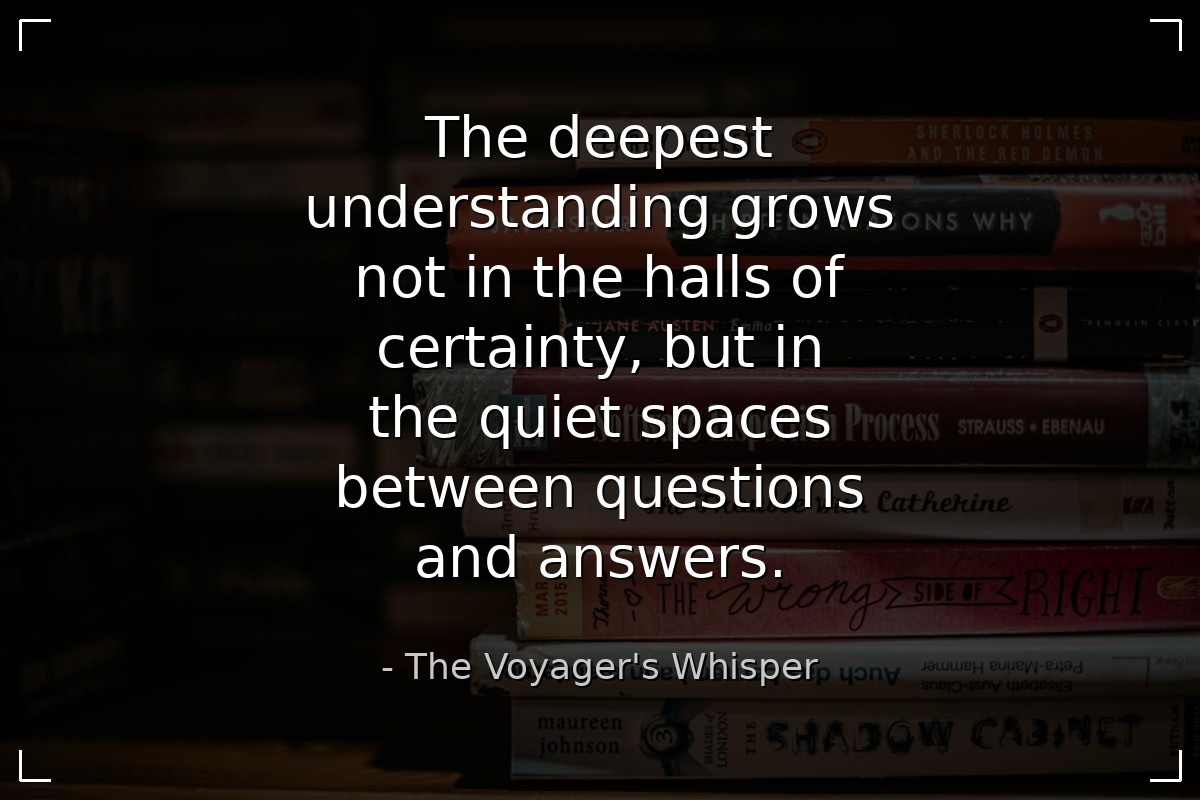The deepest understanding grows not in the halls o... - The Voyager's Whisper